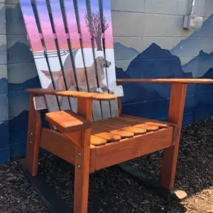 Hand painted Labrador ski chair rocker