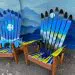 Yeti Mountain & Colorado Flag Mountain Adirondack Ski Chairs