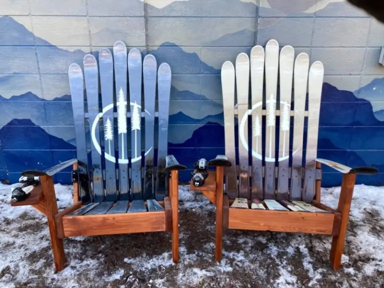 Crescent Moon and Forest Adirondack Ski Chairs – Set of 2