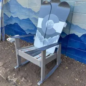 Grey Colorado Flag Ski & Snowboard Rocking Chair