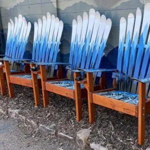 Forest Mountain Mural Adirondack Ski Chairs - Set of 4