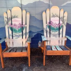 Mountain Mural Adirondack Hybrid Ski and Snowboard Chairs - Set of 2