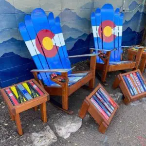 Colorado Ski Chairs, Side Tables, and Ottomans - Set of 6