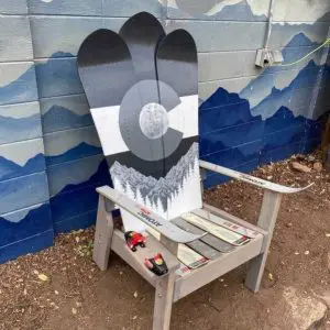 Grey Colorado Flag Ski & Snowboard Chair