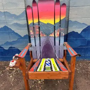Downtown Telluride Alpenglow Sky Painted Chair