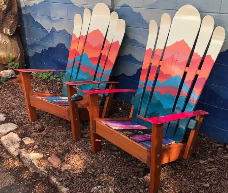 Mountain mural Hybrid Adirondack ski/snowboard chairs