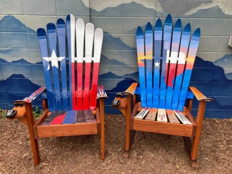 Texas flag mural ski chair set