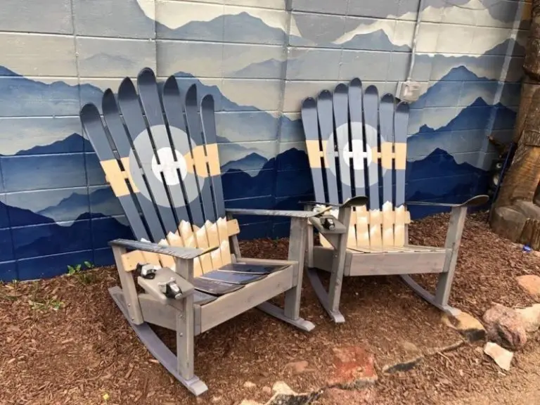 Grey Colorado Flag and Mountains Rocking Ski Chairs – Set of 2