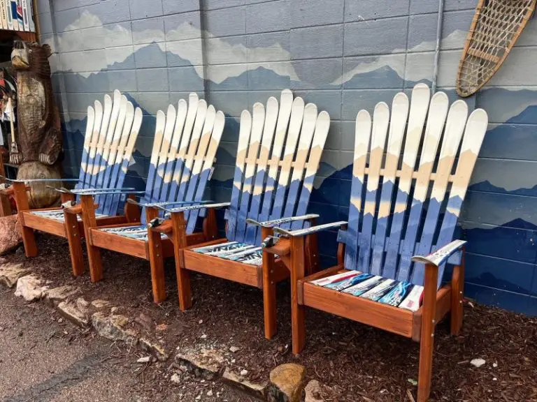 Mystic Mountains Mural Adirondack Ski Chairs – Set of 4