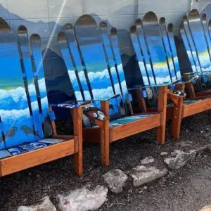 Cloudy Night Sky Hybrid Ski Snowboard Chairs