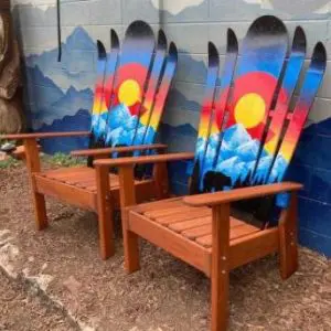 Bear sunset silhouette Adirondack hybrid ski/snowboard chairs