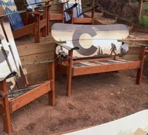 Brown sasquatch Adirondack furniture set