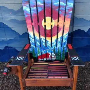 Mural Sunset Ski Chair