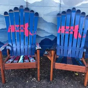 Customizable State Shaped Ski Chair - Set of 2