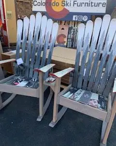 Grey Scale Mountain and Forest Mural Adirondack Rockers - Set of 2