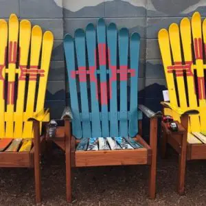 New Mexico Zia Flag Ski Chairs - Set of 3