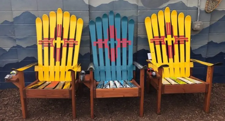 New Mexico Zia Flag Ski Chairs – Set of 3