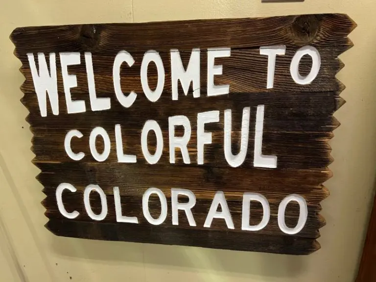 36″ Welcome to Colorful Colorado” Repurposed Barnwood Wall Art with White Letters