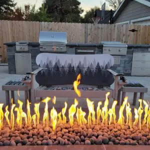 Grey Forest Mural Bench