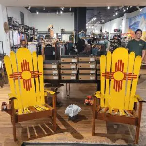 New Mexico (Zia) Flag Adirondack Snowboard & Ski Chairs - Set of 2