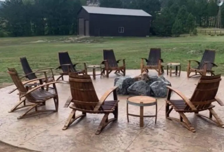 Set of 8 whiskey barrel chairs