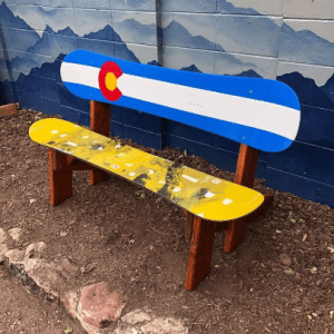 Colorado Flag Snowboard Bench