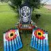 Sugar Skull Ski Chair and Colorado Sun Cornhole Boards
