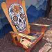 Vivid Orange sugar skull ski chair