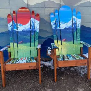 European Alps Mountain Mural Adirondack Ski & Snowboard Chairs - Set of 2
