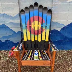Colorado Sunrise Northern Lights Mural Adirondack Ski Chair