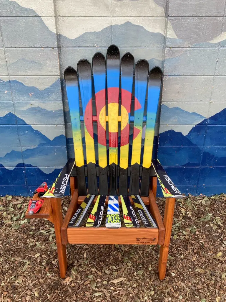 Colorado Sunrise Northern Lights Mural Adirondack Ski Chair