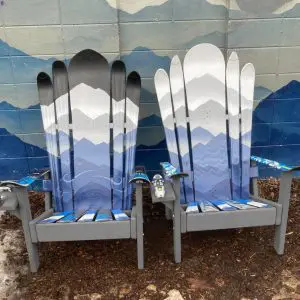 Night & Day Grey Mystic Mountains Mural Adirondack Ski & Snowboard Chairs - Set of 2