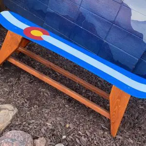 Colorado Flag Single Snowboard Coffee Table