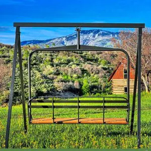Customizable 4-person Replica Ski ChairLift Swing & Steel A-Frame Combo