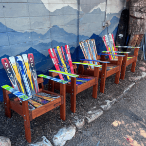 Set of 4 - Alpine Ski Chairs (pick your ski colors)