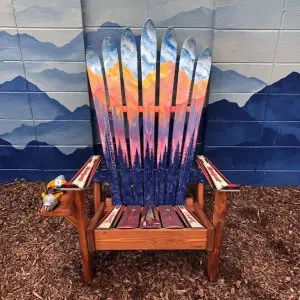Alpenglow Forest Mural Ski Chair