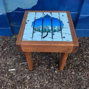 Aspen Blue Ski Table or Ottoman