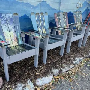 Set of 4 - Alpine Ski Chairs (pick your ski colors)