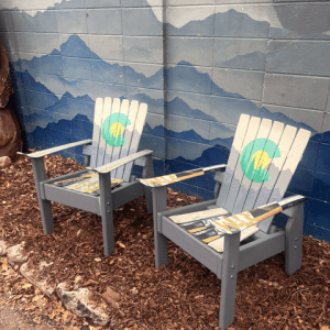 Set of 2 - CO Flag Alpine Ski Chairs