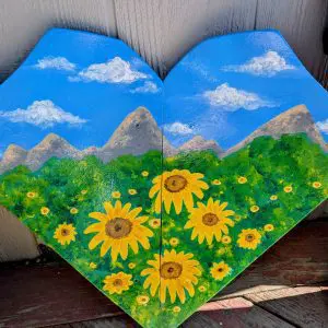 Meadow of Flowers Hand Painted Snowboard Wall Art