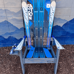 Customizable Blue/Grey Stain Ski Chairs