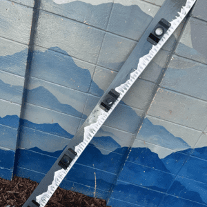 Grey Mountains Mural Painted Party Ski