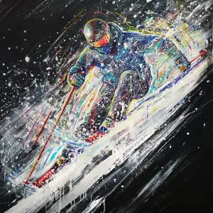 "Unchartered Pow" - 24"x32" Skier wall print