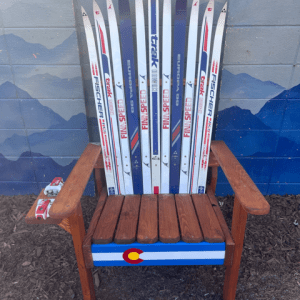 Original Ski Chair w/CO Flag Front Board