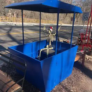 Blue Replica Gondola Cabin with Ebony Stained Seats and Optional Flip Up Table