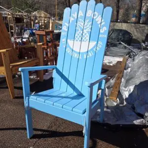 Compact XXL (75"x 36"x 36") for a smaller footprint -Stained Wooden Chair