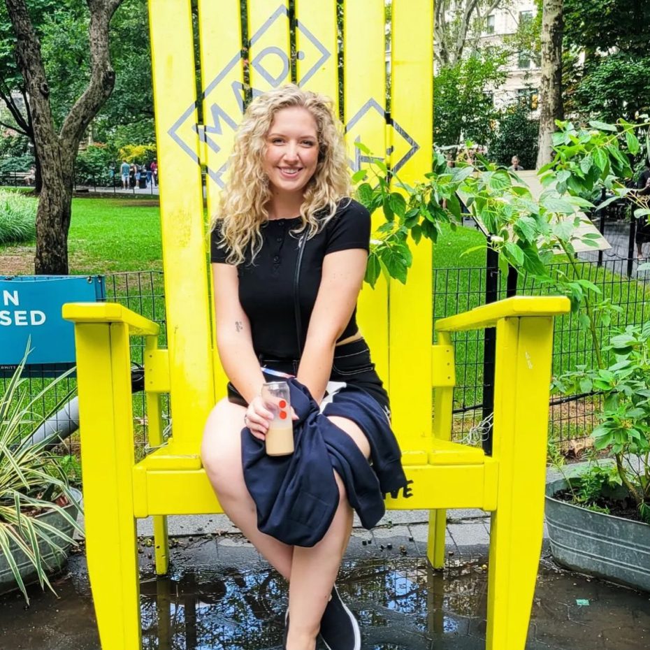 Bright colored giant XXL Adirondack chair with custom logo