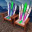 Kids sized Adirondack ski chairs