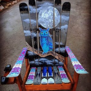 Night Sky Owl Adirondack Ski Chair