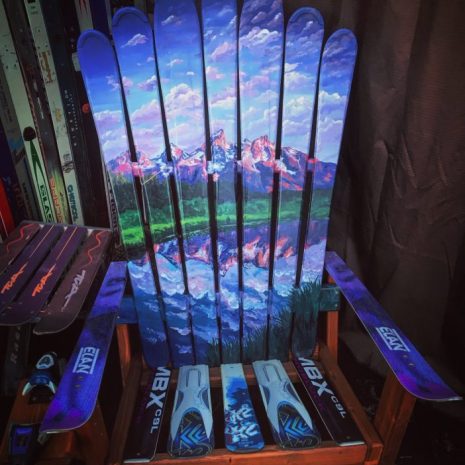 Grand Teton National Park Hand Painted Adirondack Ski Chair
